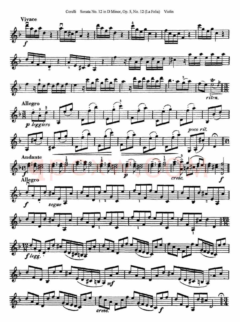 Sonata No.12 in D Minor Op.5 No.12