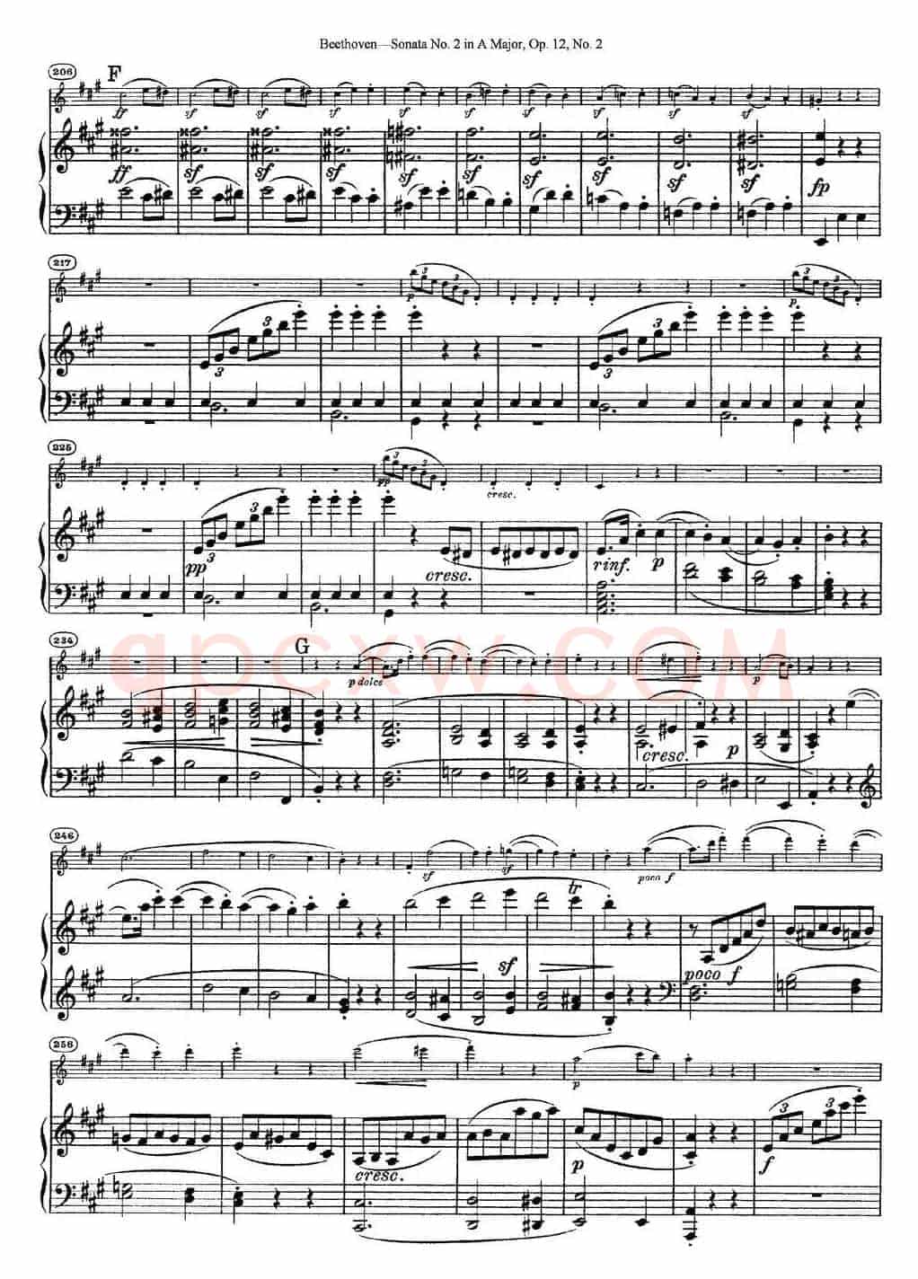 Violin Sonata No.2 in A Major Op.12 No.2（小提琴+钢琴伴奏）