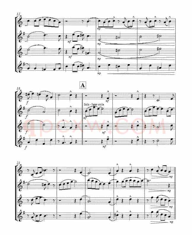 Yellow Jazz（saxophone quartet、四重奏）