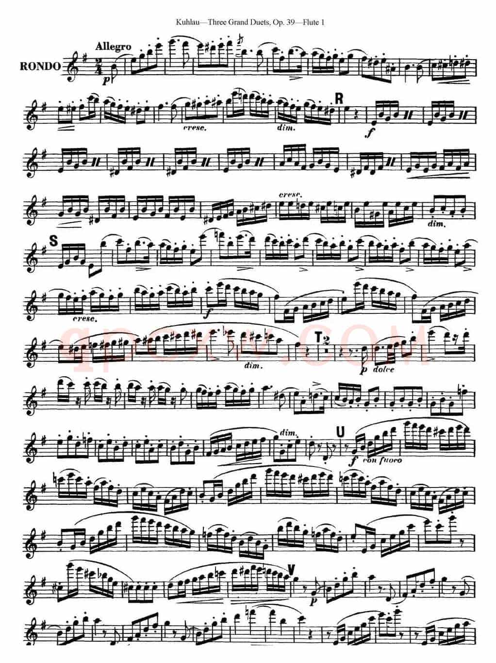 库劳长笛二重奏大练习曲Op.39——Flute 1（No.1）