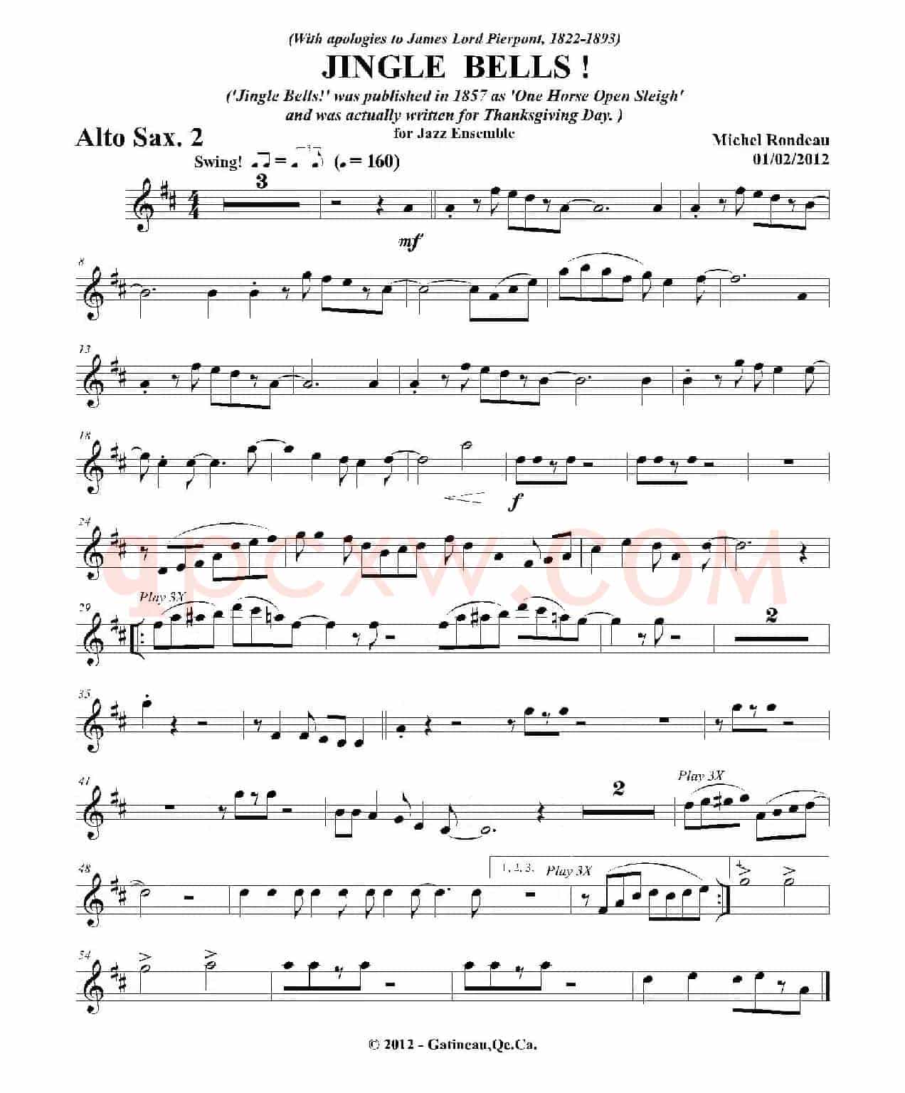 JINGLE BELLS！（第二中音萨克斯分谱）