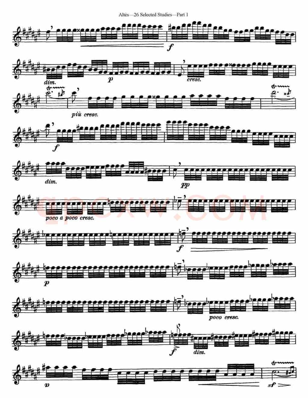 阿尔泰斯26首精选长笛练习曲（NO.12）