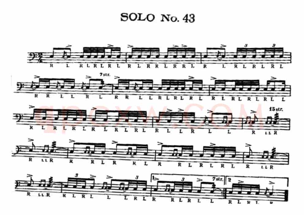 美国军鼓 SOLO No.41-45（爵士鼓谱）