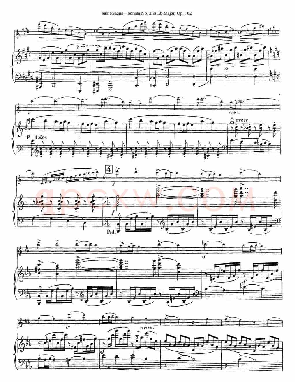 Violin Sonata No.2 in Eb Major Op.102（小提琴+钢琴伴奏）