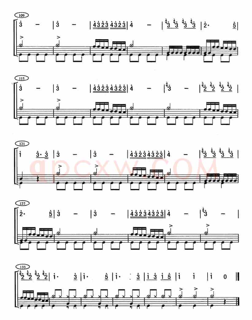 土耳其进行曲（架子鼓、主旋律+鼓谱）