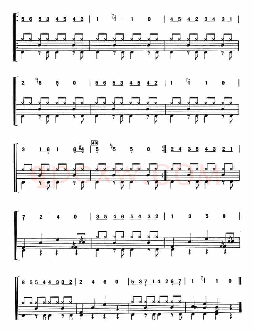 嘉禾特舞曲（架子鼓、主旋律+鼓谱）