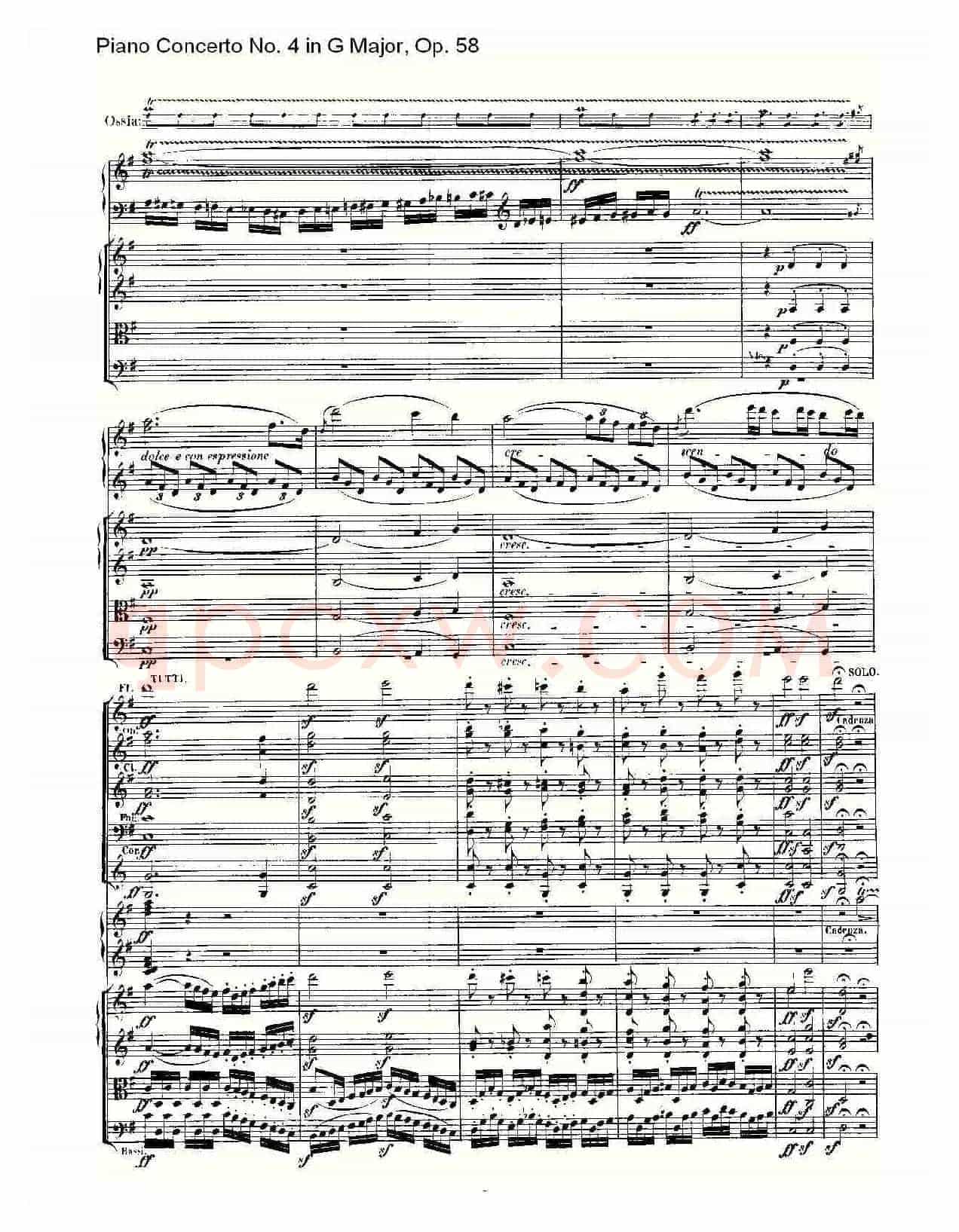 G大调钢琴第四协奏曲 Op.58 第一乐章(总谱)