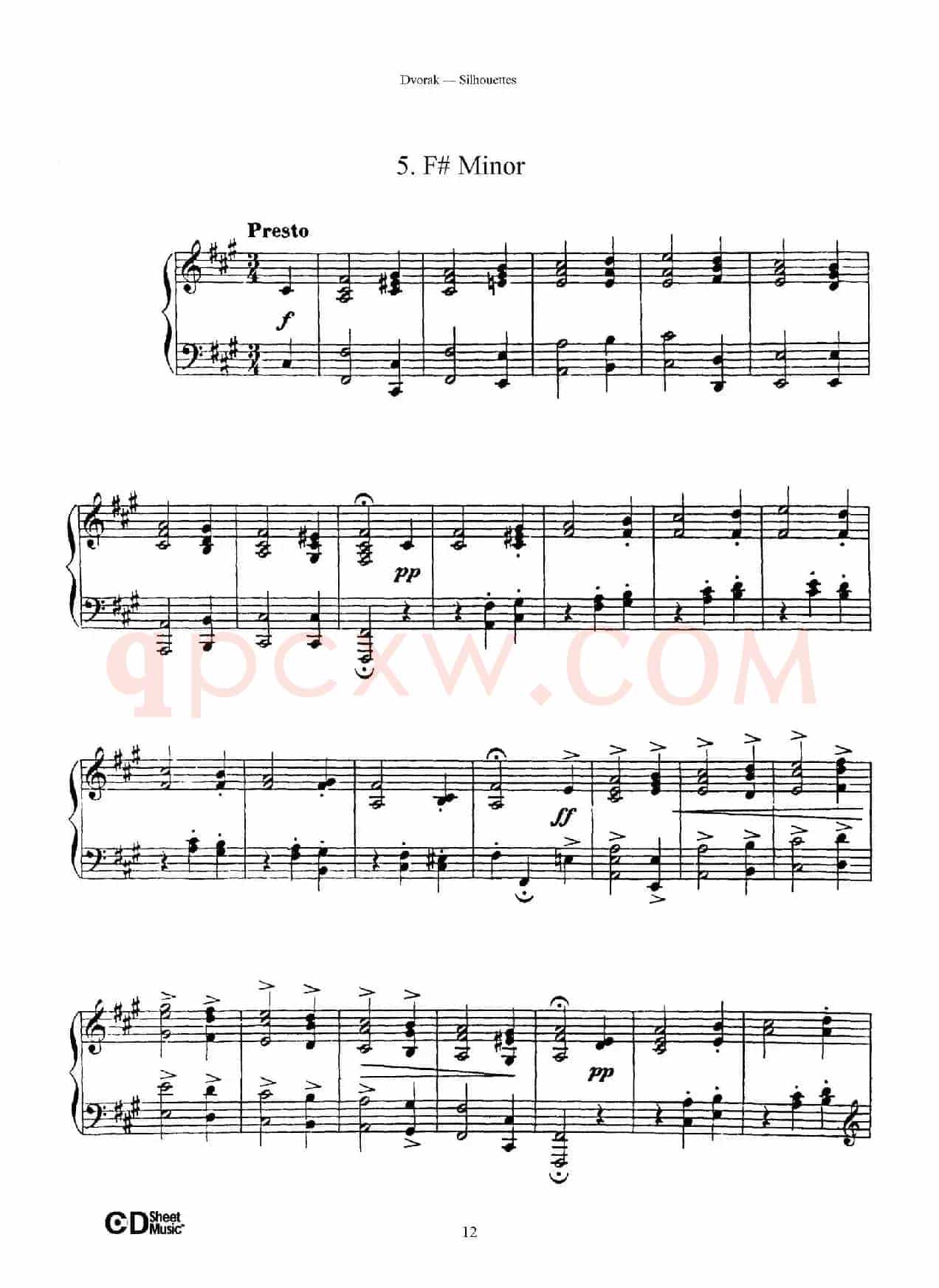 12 Silhouettes Op.8（12首剪影·5）