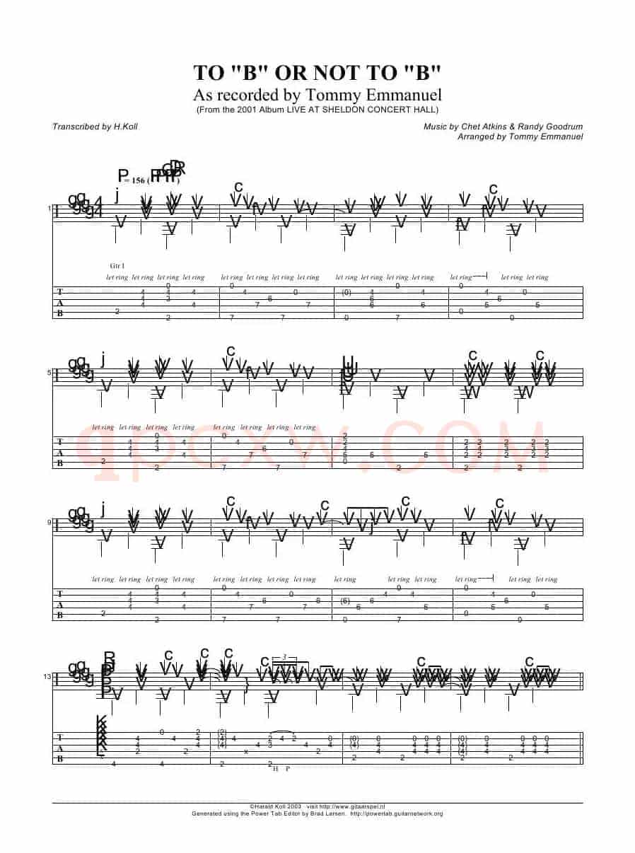 tommy emmanuel：to b or not to b（指弹吉它）