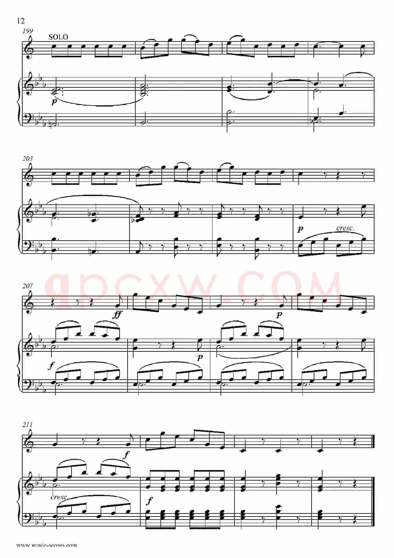 Mozart：Concerto KV495 No.4-3st Rondo 回旋曲（上低音萨克斯+钢琴伴奏）
