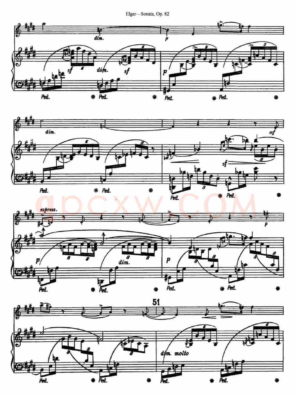 Violin Sonata Op.82（小提琴+钢琴伴奏）