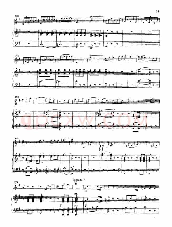 第三协奏曲第三乐章 G大调 Op.216（小提琴和钢琴）