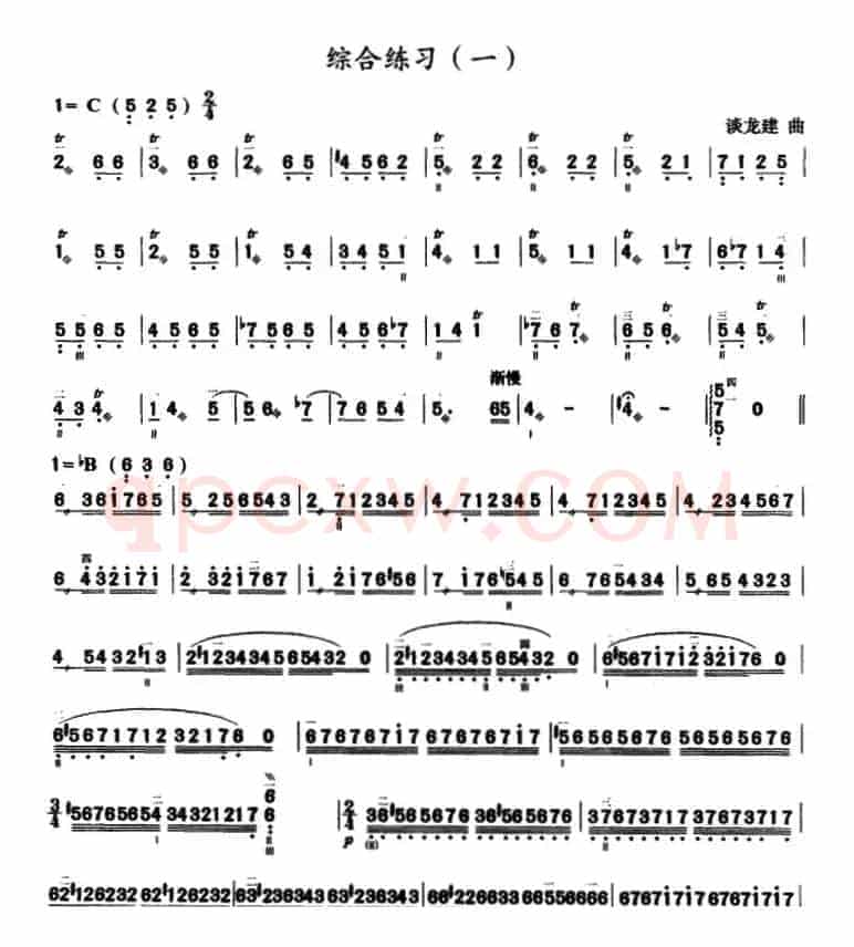 三弦综合练习曲（简谱）