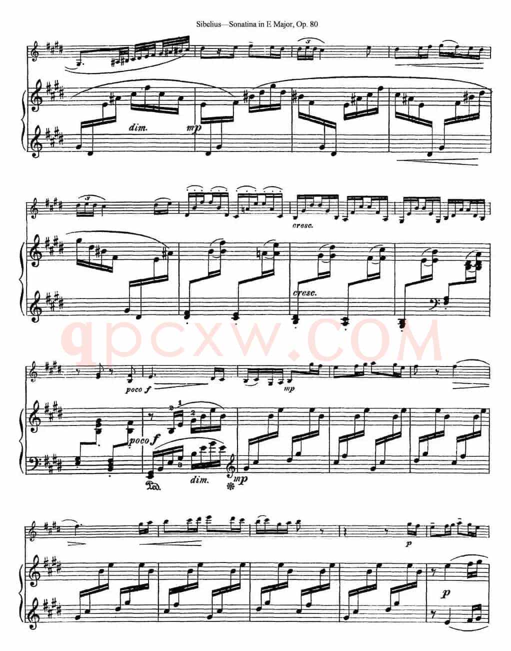 Violin Sonatina in E Major Op.80（小提琴+钢琴伴奏）