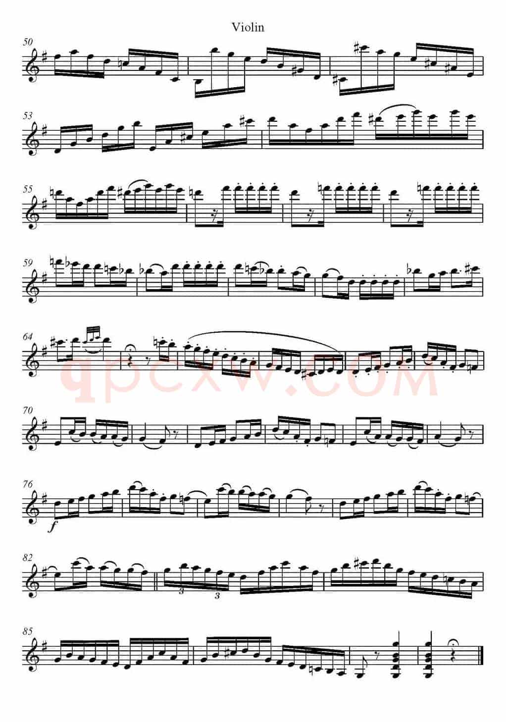 帕格尼尼六首《小提琴和吉他二重奏》 (M.S.110)（小提琴分谱）