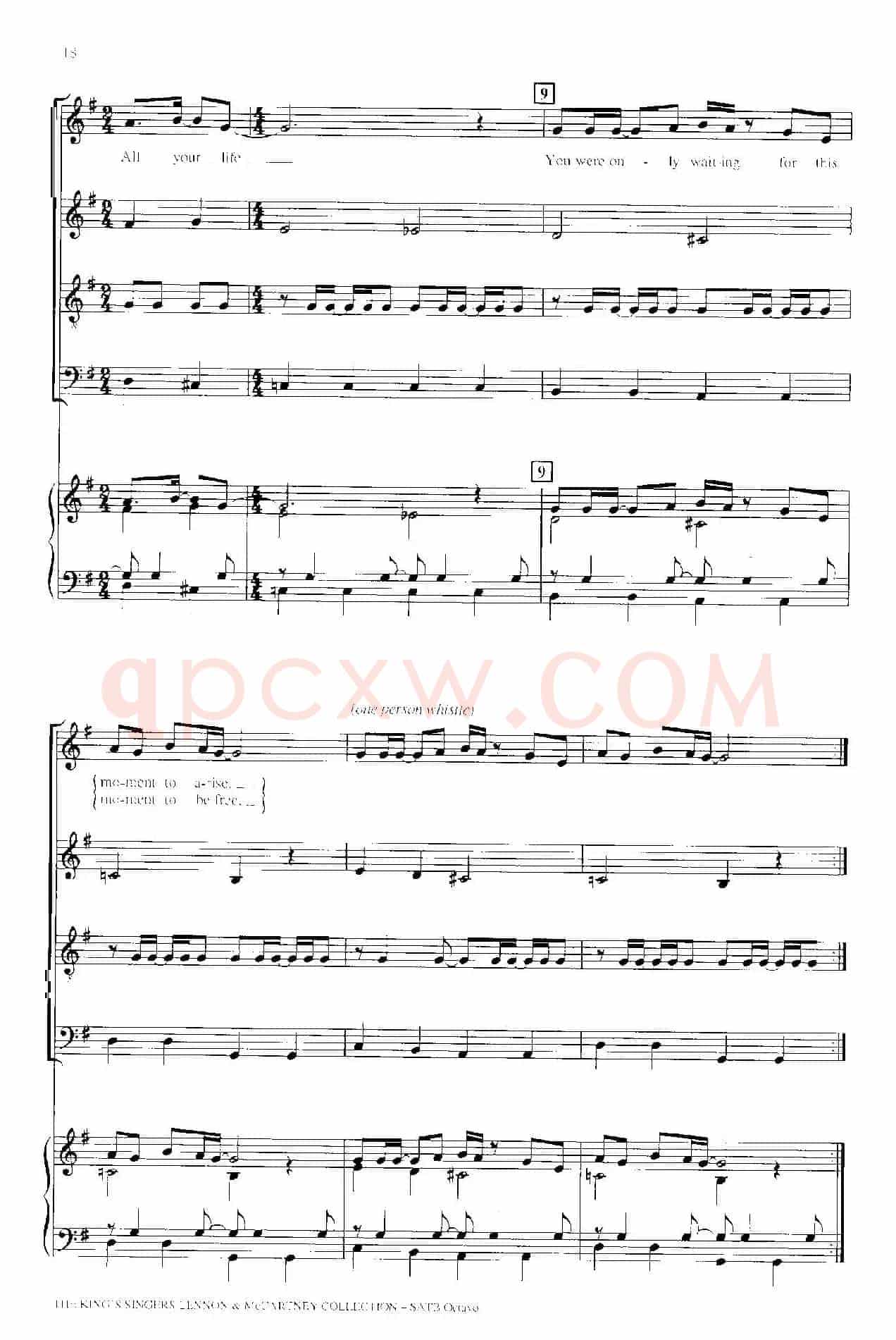 Blackbird（四重奏+钢琴伴奏）