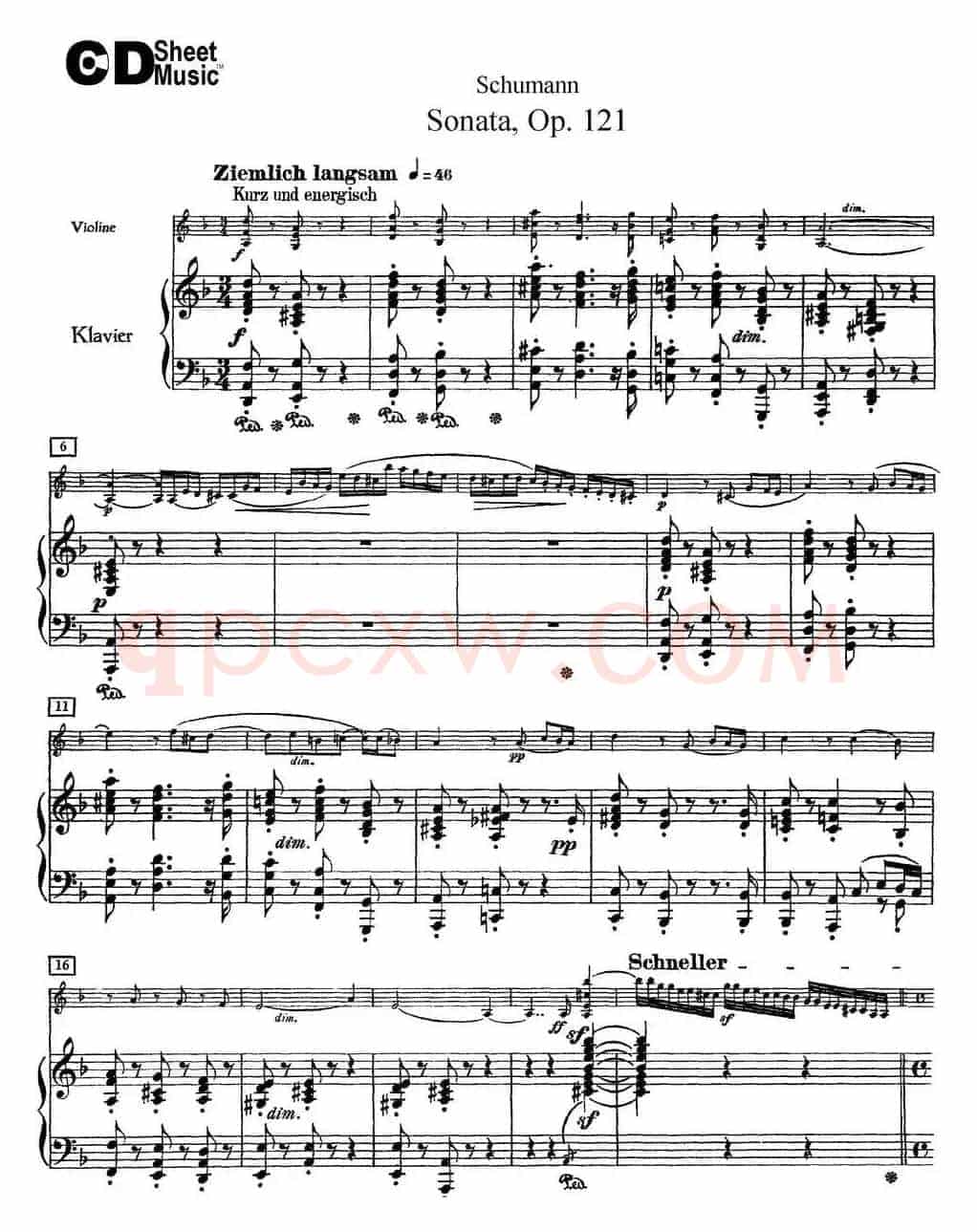 Violin Sonata Op.121（小提琴+钢琴伴奏）