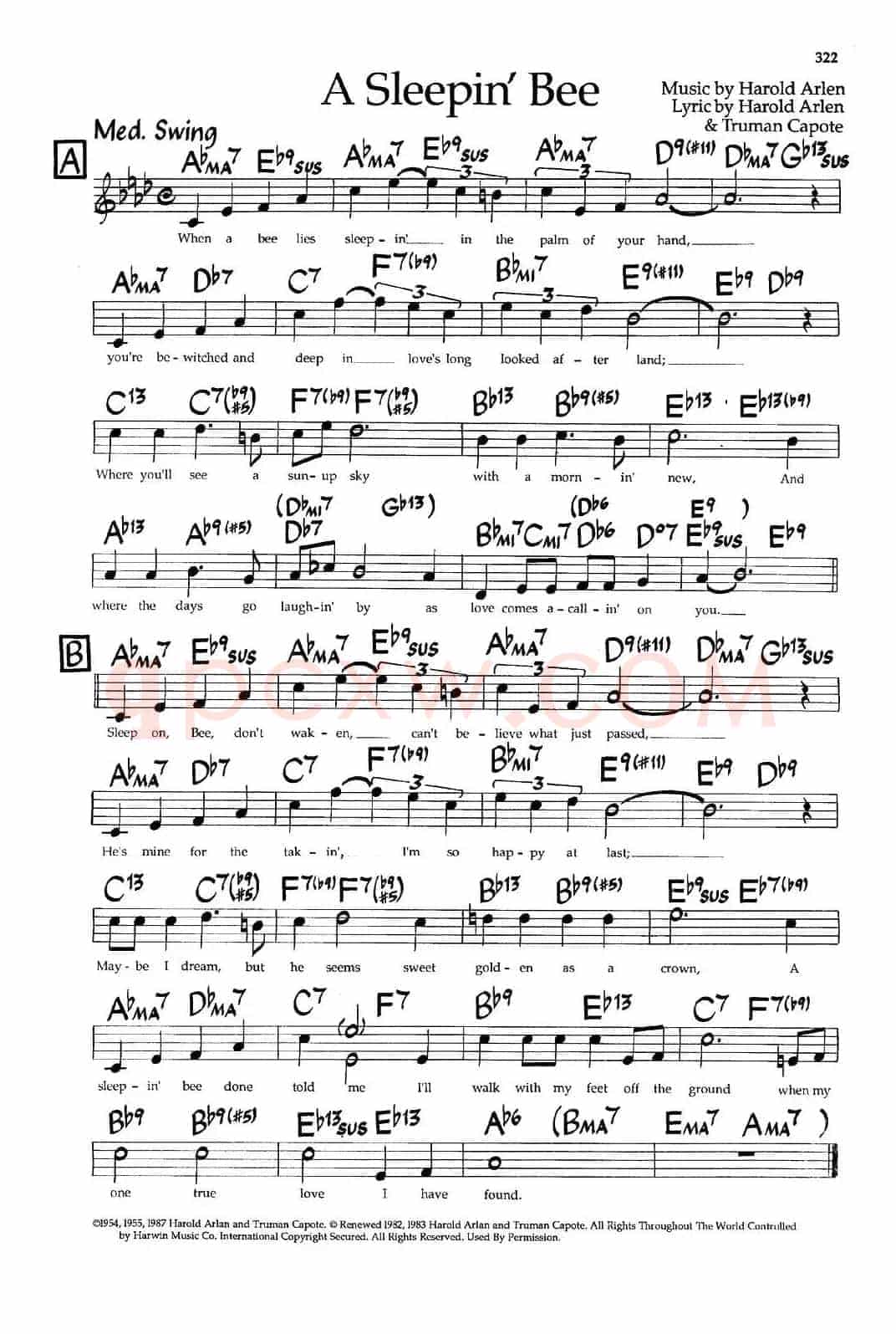 A Sleepin'Bee（爵士钢琴曲）