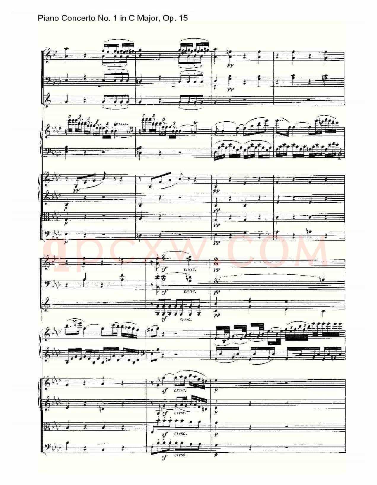 C大调钢琴第一协奏曲 Op.15 第二乐章