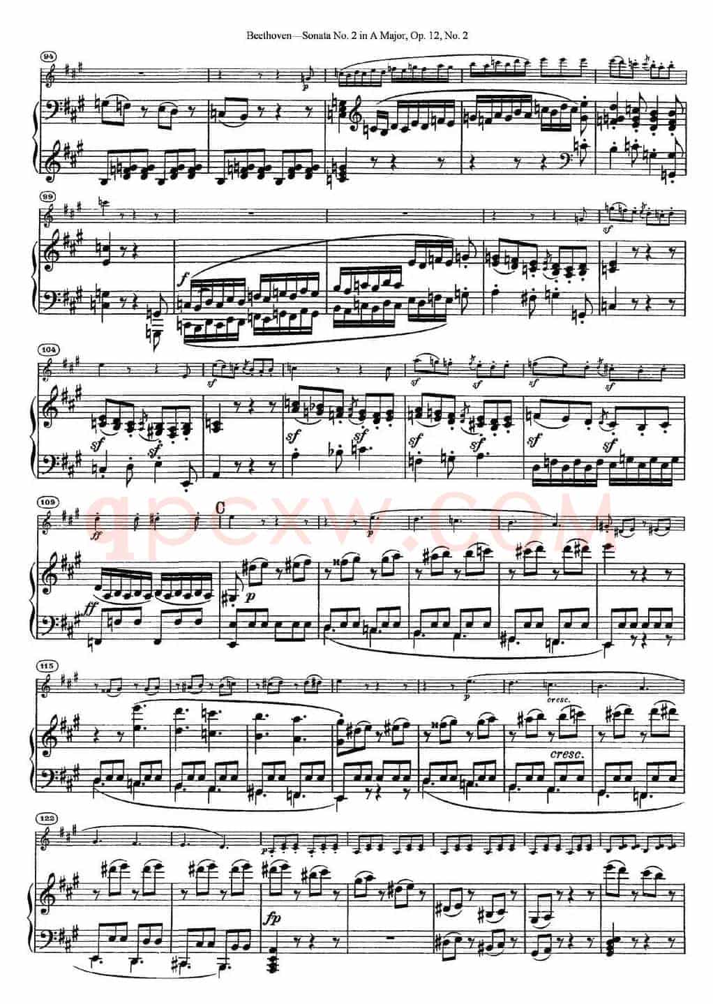 Violin Sonata No.2 in A Major Op.12 No.2（小提琴+钢琴伴奏）