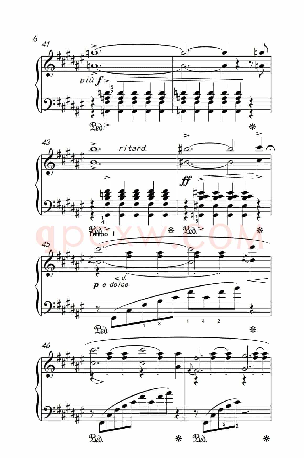 第八级2.春天 Op.43 No.6（中央音乐学院 钢琴（业余）考级教程 7-9级）