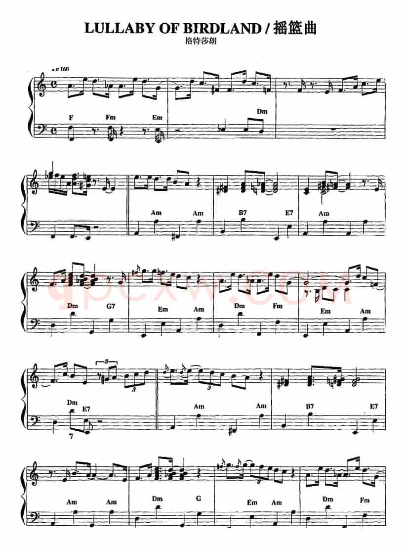 手风琴爵士乐曲：Lullaby of Birdland 摇篮曲