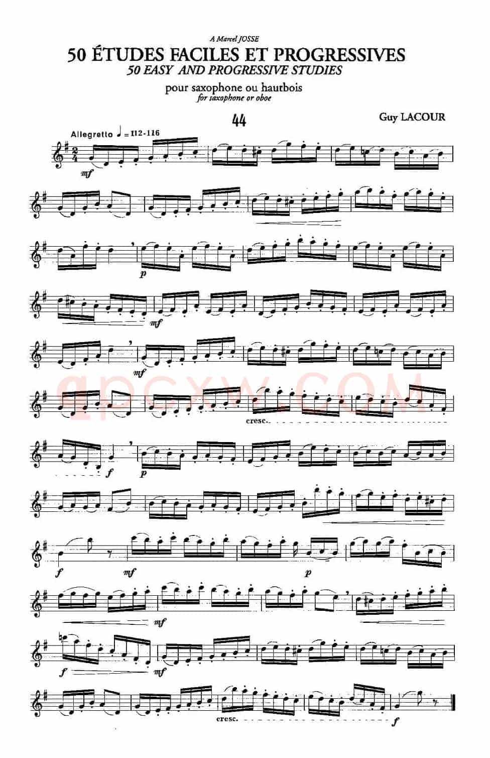 Guy Lacour 50 首萨克斯练习曲之44