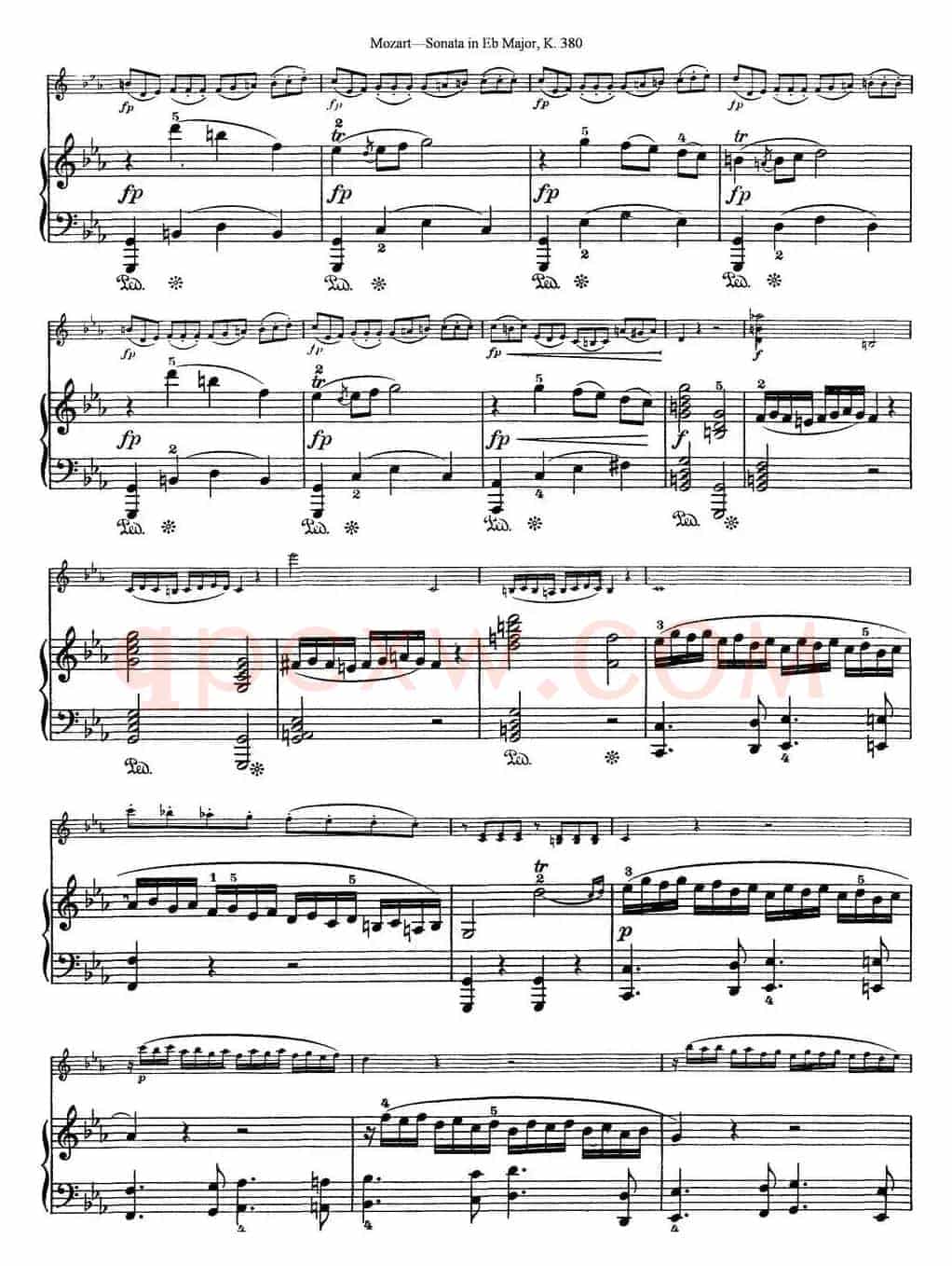 Violin Sonata in Eb Major K.380（小提琴+钢琴伴奏）