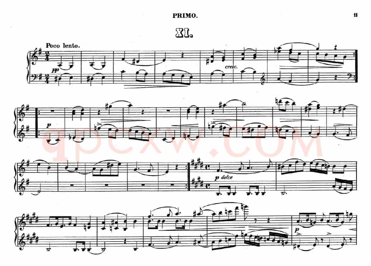 Zwolf Original-Compositionen fur Pianoforte zu 4 Handen Op.57(12首四手联弹小品·11)