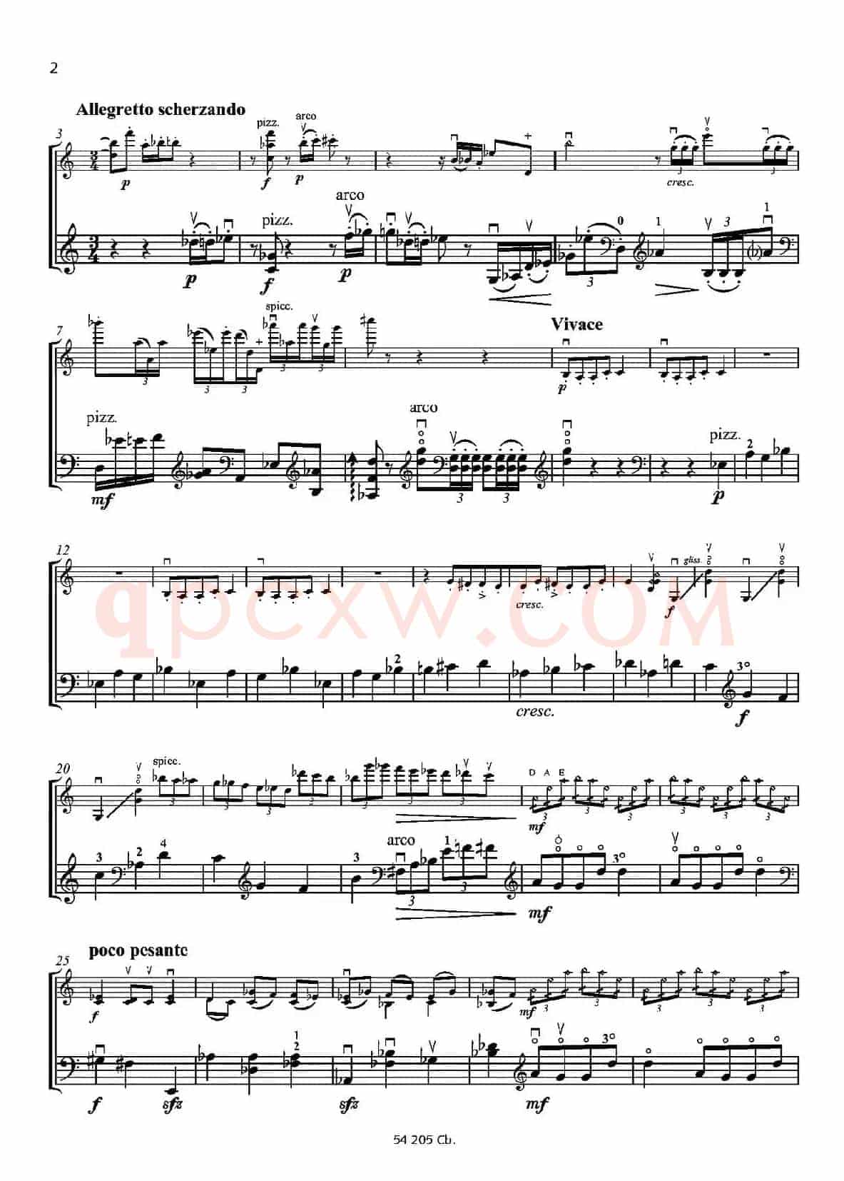 Duo concertante（炫技二重奏）（小提琴+低音提琴二重奏）