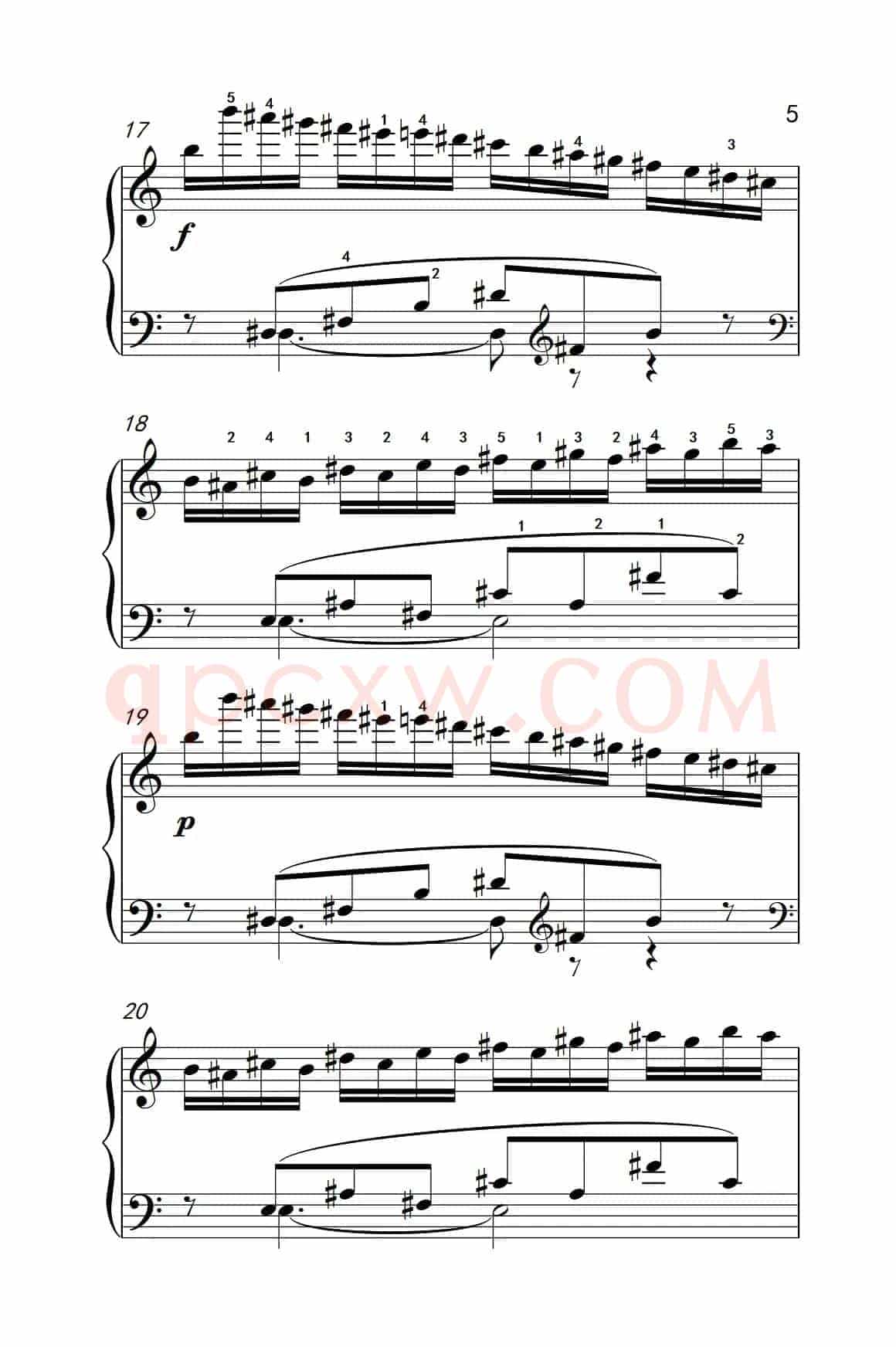 莫什科夫斯基 钢琴练习曲（第五首）