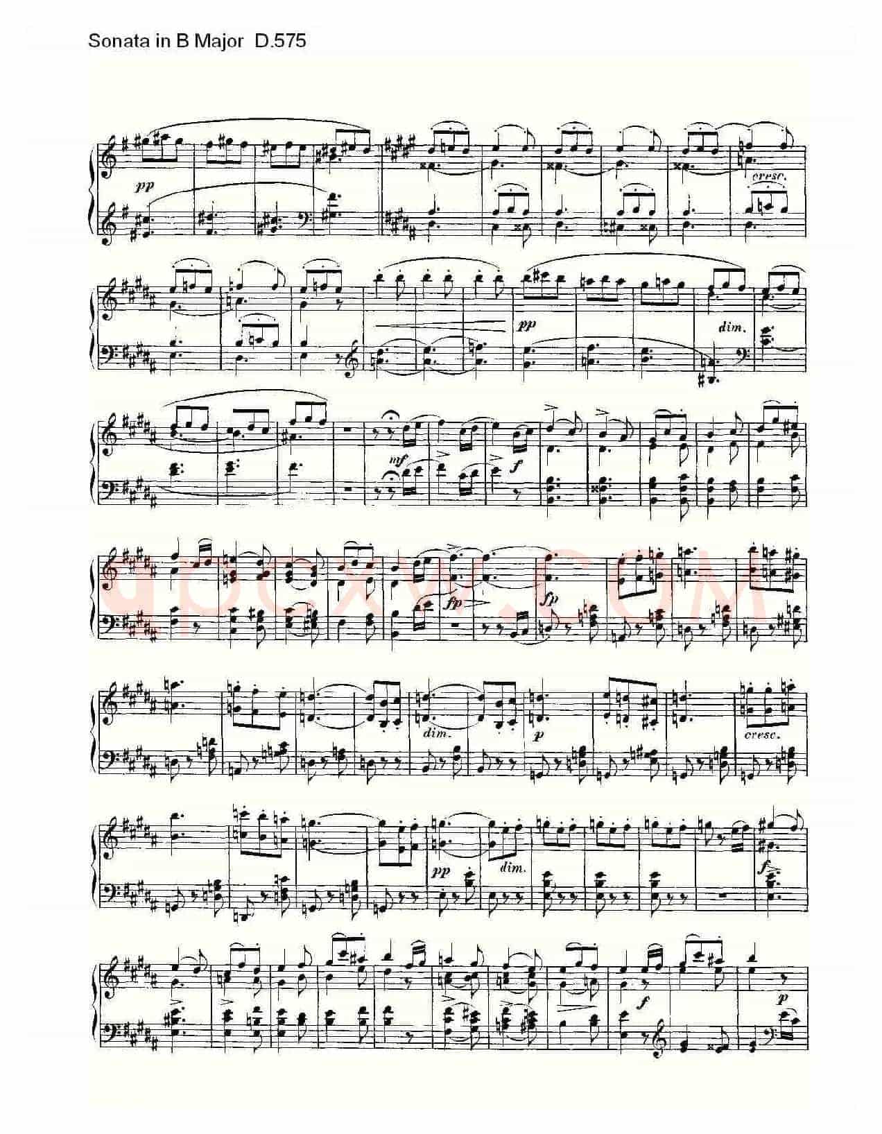 Sonata in B Major D.575（B大调奏鸣曲 D.575）