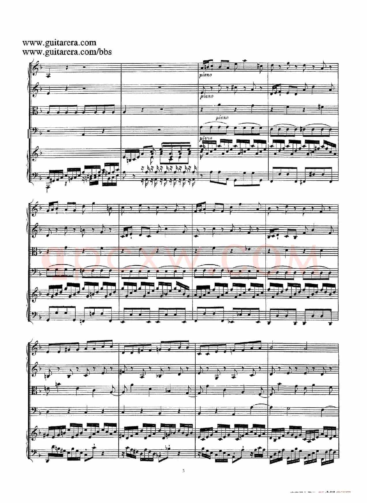 d小调第一号古钢琴协奏曲 BWV 1052(总谱)