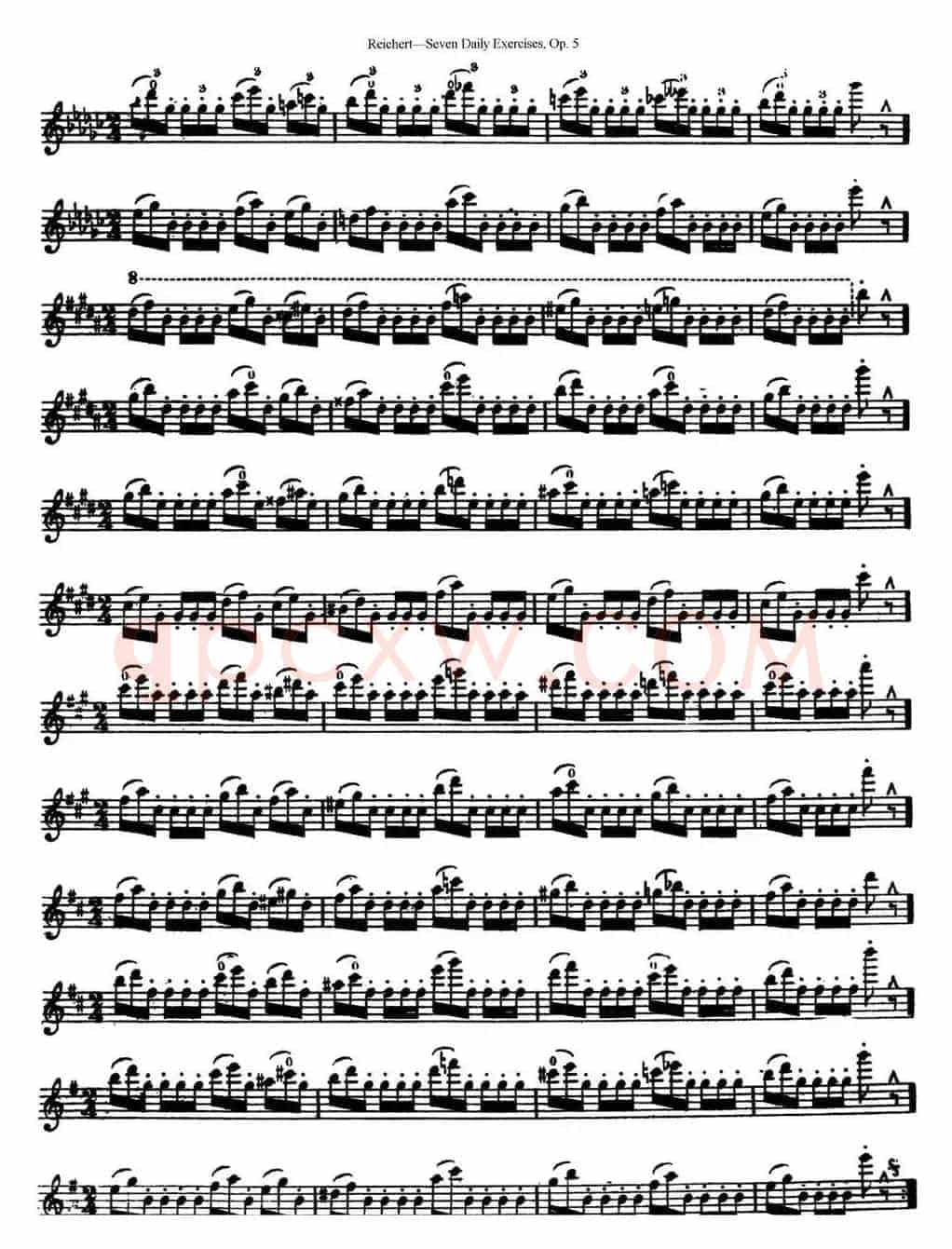 瑞澈特七首每日长笛练习曲Op.5（NO.7）