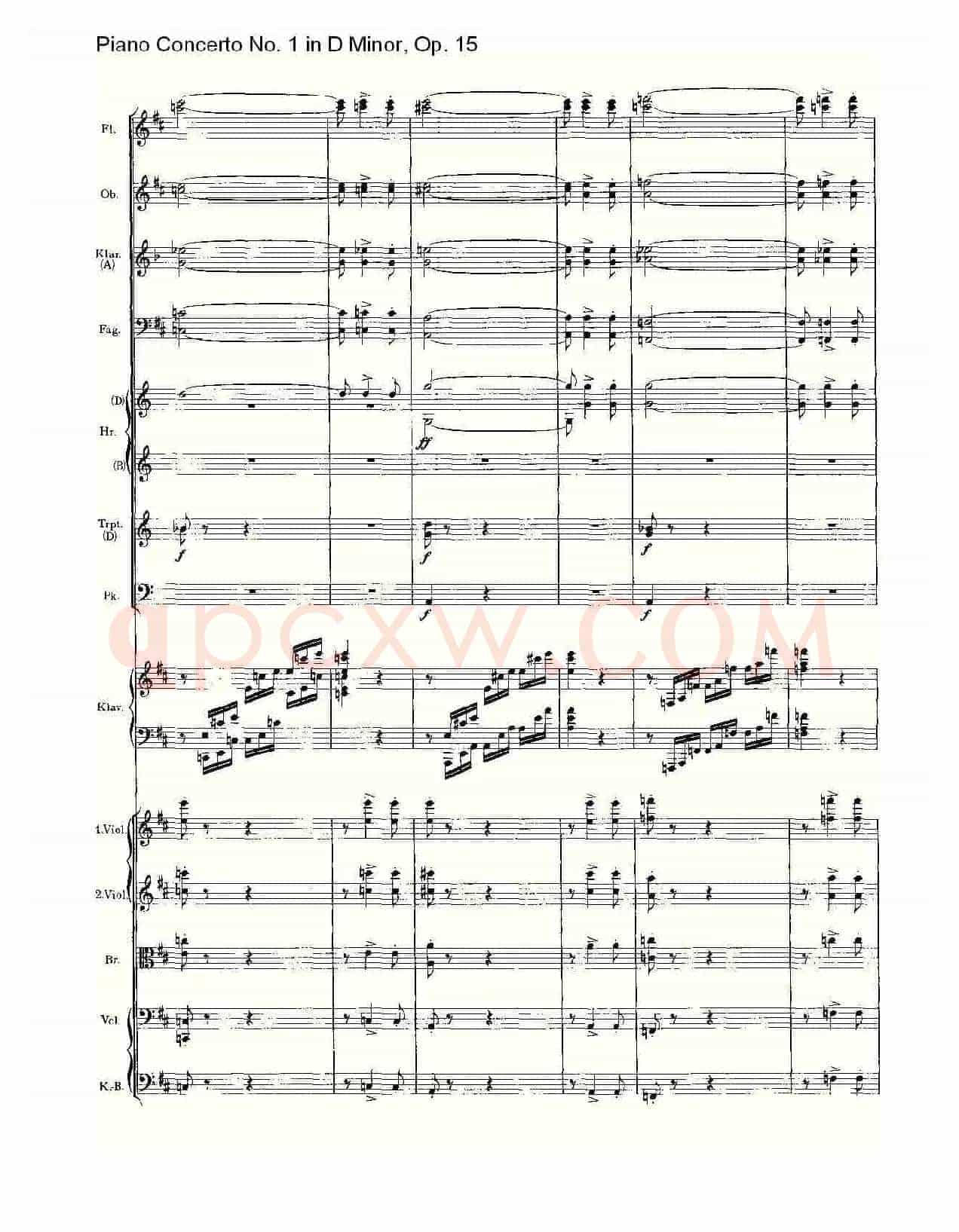 D小调钢琴第一协奏曲, Op.15第三乐章(二)