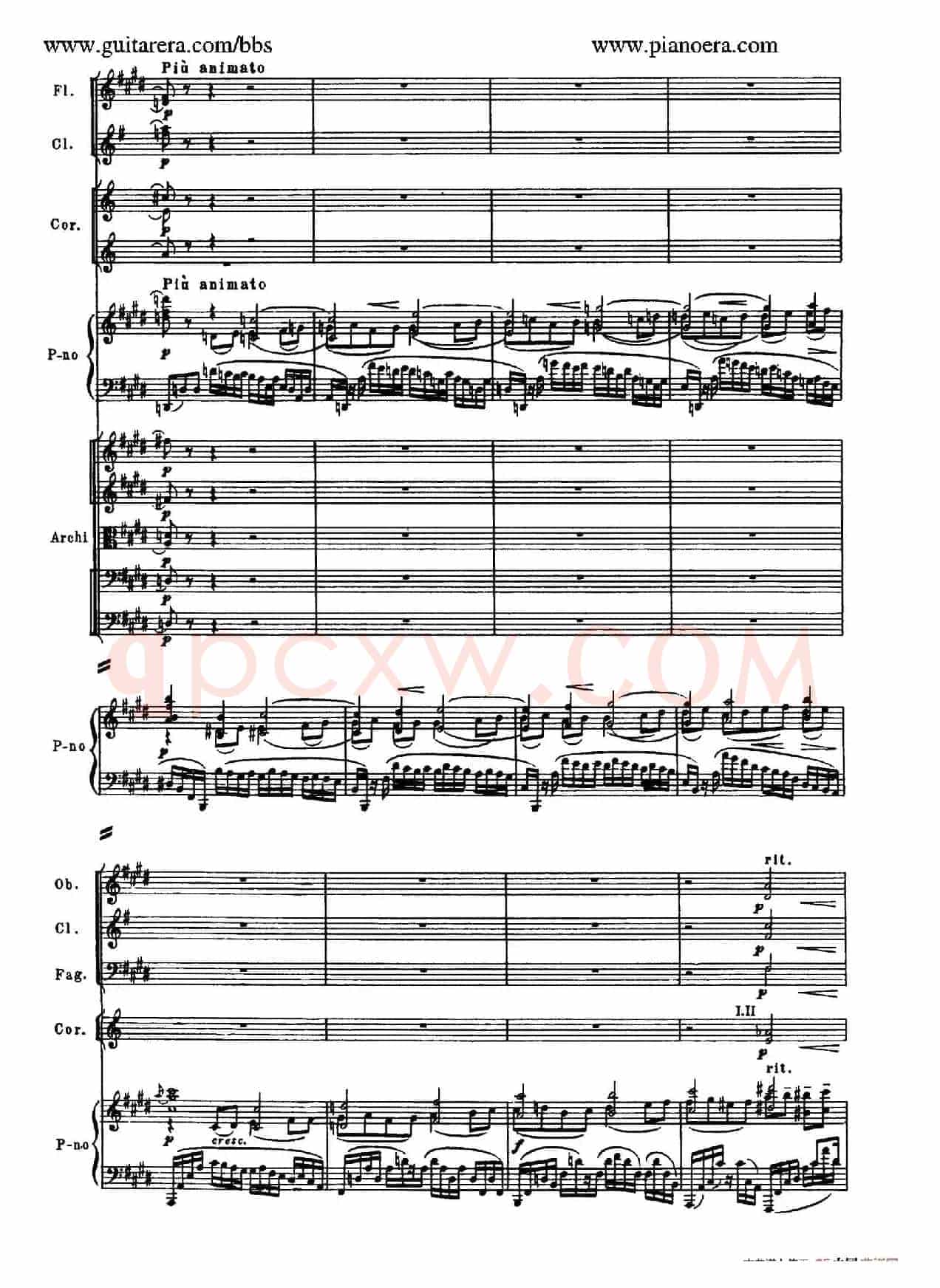 c小调第二钢琴协奏曲 Op.18（第二乐章总谱）