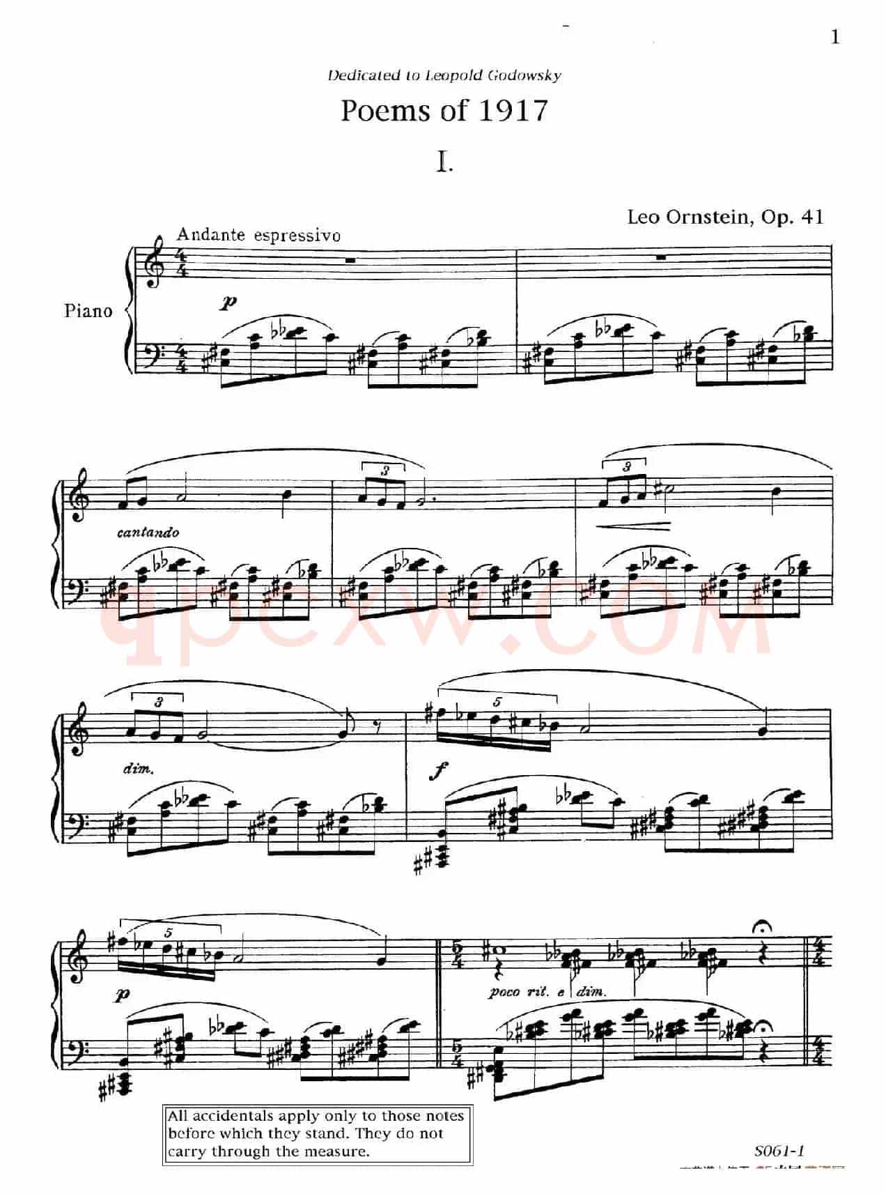 Poems of 1917 Op.41(1917之诗 1. 荒岛)