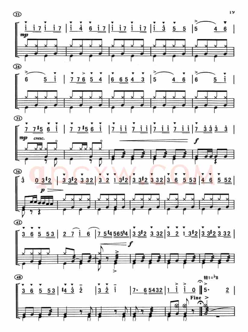 拉德斯基进行曲（架子鼓、主旋律+鼓谱）