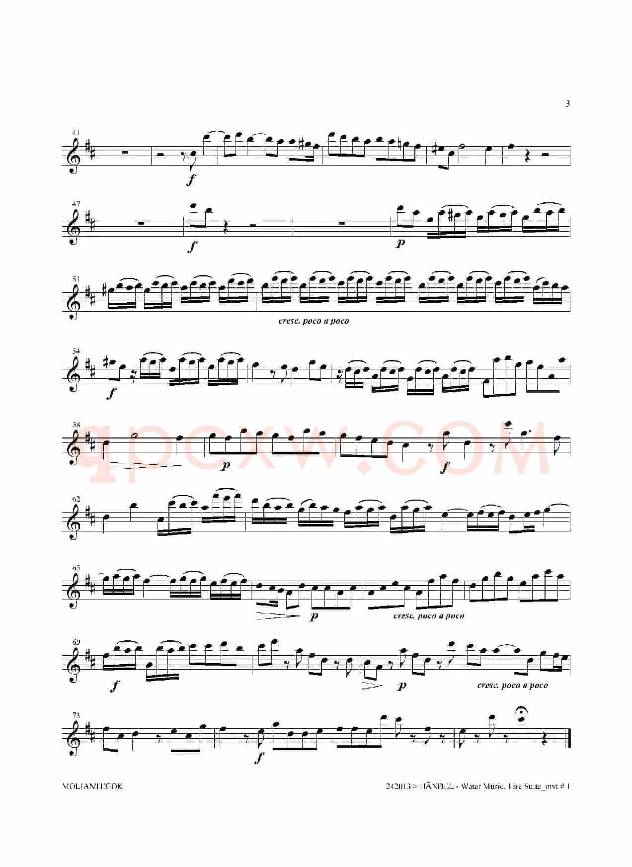 Water Music（HWV.348 No.1）（中音萨克斯）