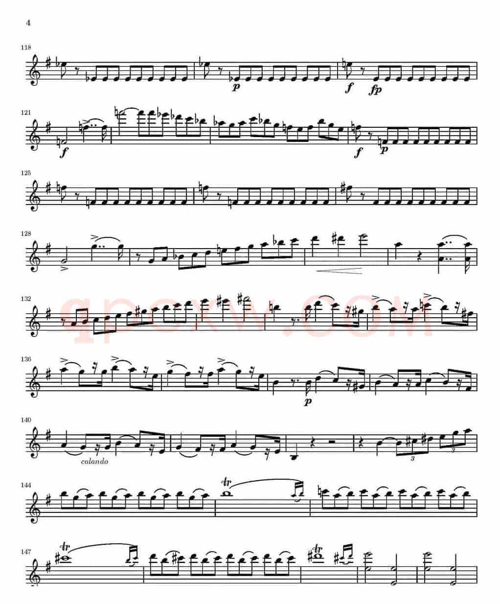 String Quartet nr.18 in E minor（E小调弦乐四重奏）（第一小提琴分谱）
