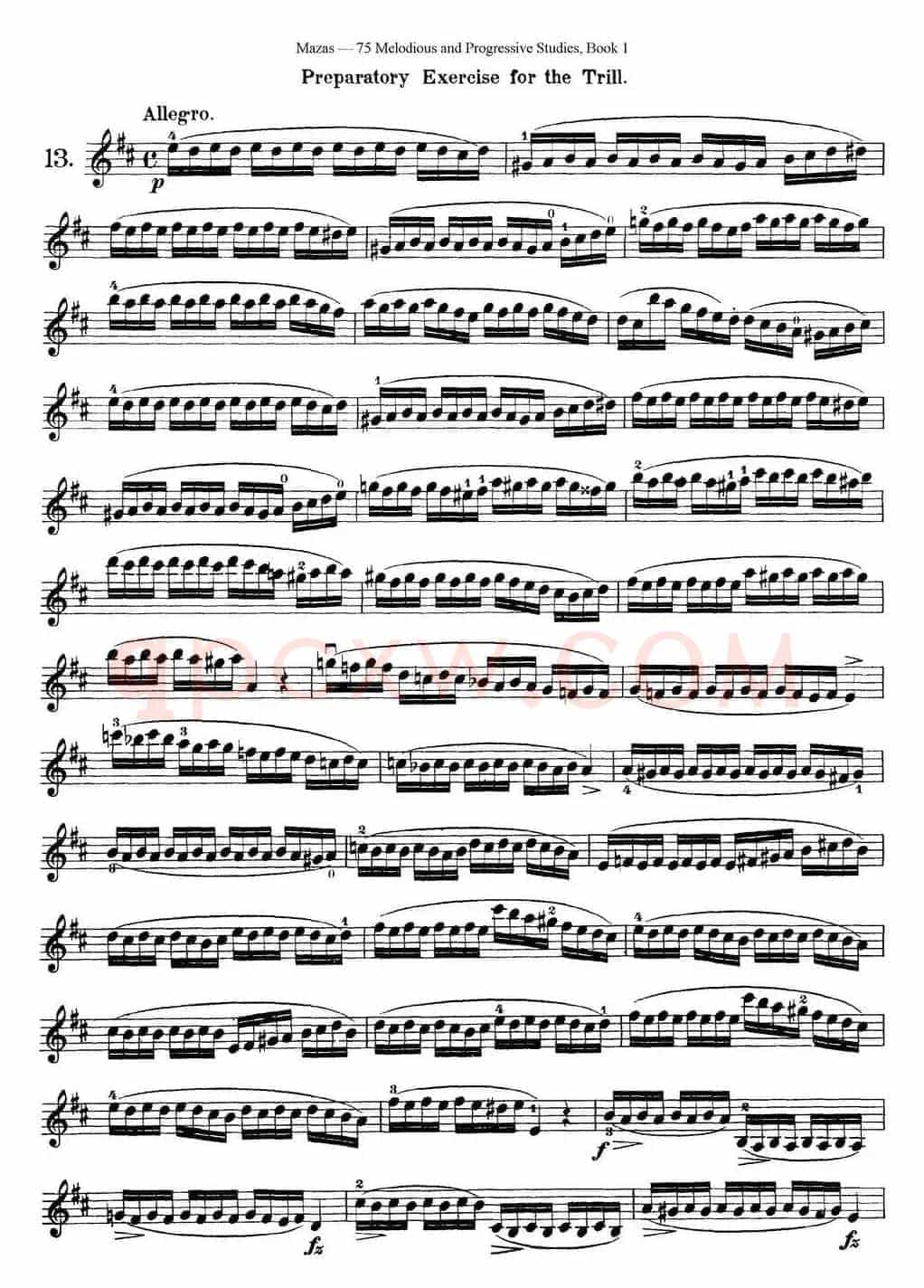 马扎斯小提琴练习曲 Op.36 第一册 特殊练习曲（13）