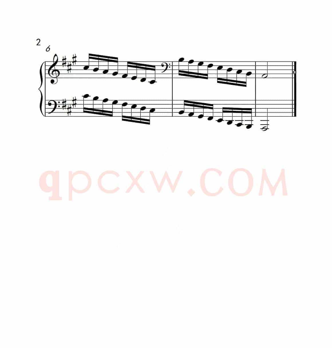 第四级 A大调音阶（中国音乐学院钢琴考级作品1~6级）