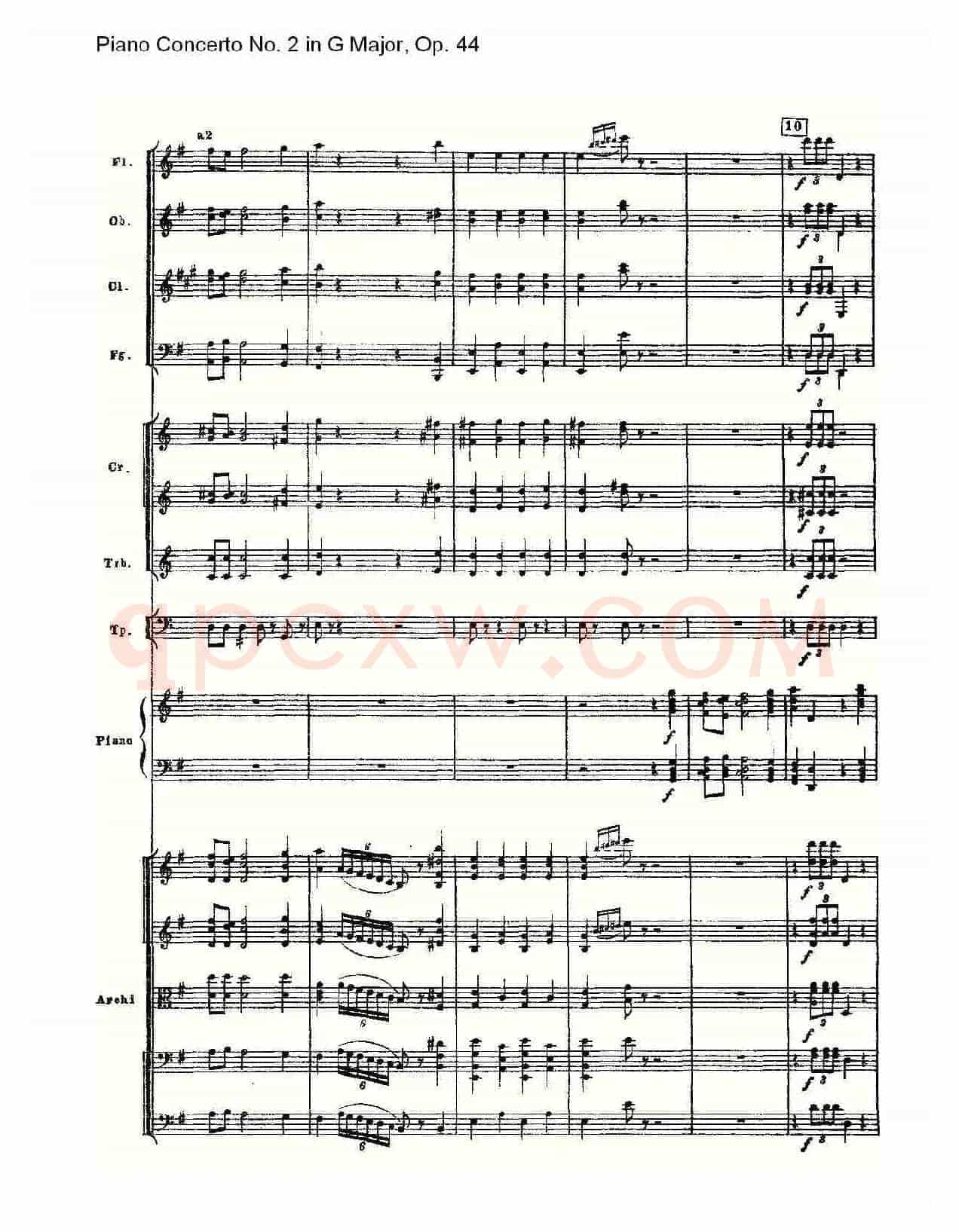 G大调第二钢琴协奏曲, Op.44第一乐章（一）