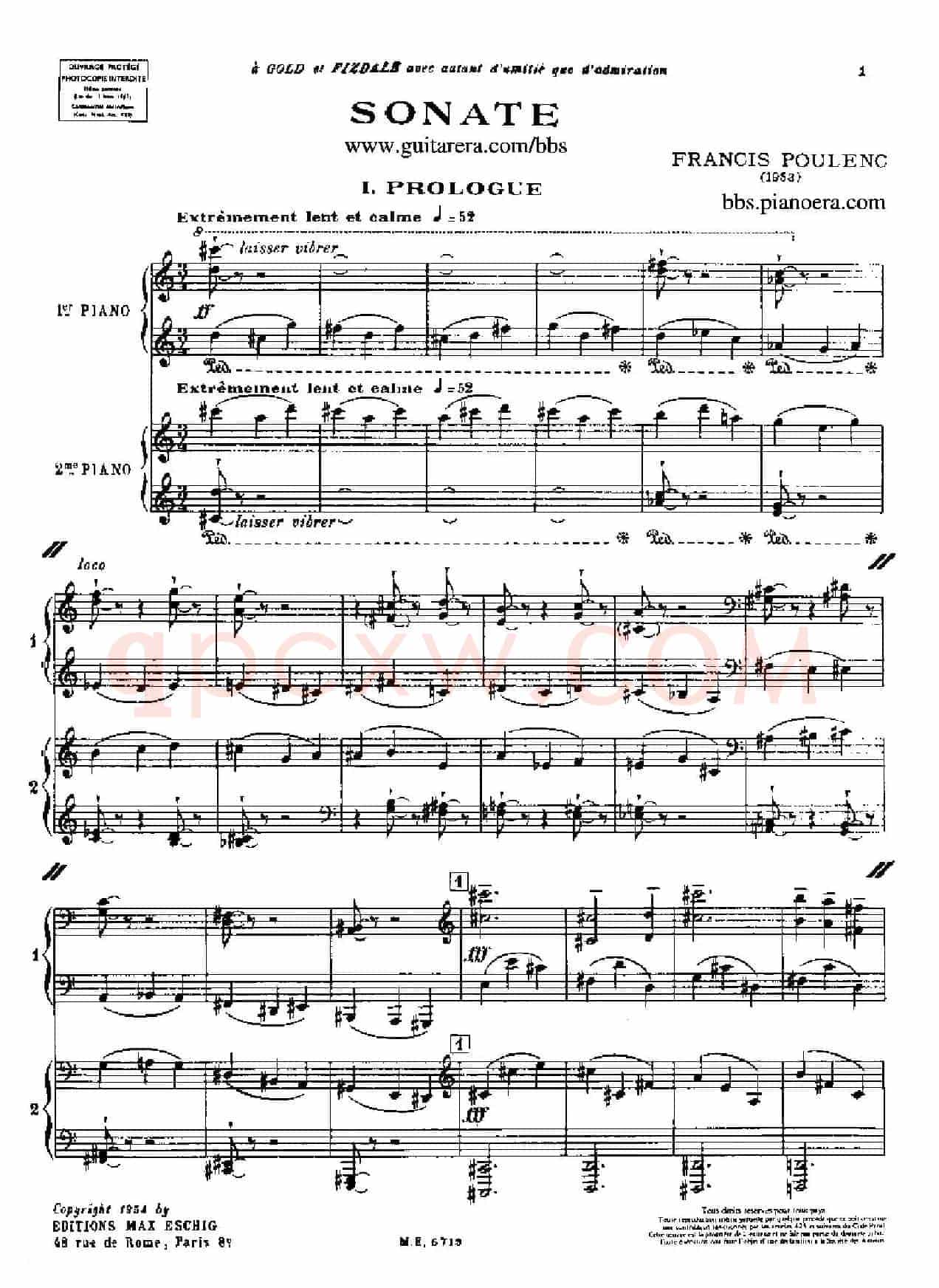 Sonata for Two Pianos(双钢琴奏鸣曲)