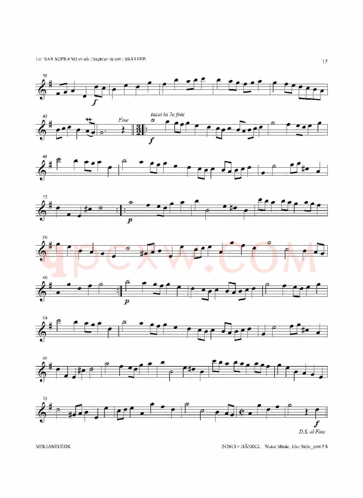 Water Music（HWV.348 No.1）（第一高音萨克斯）