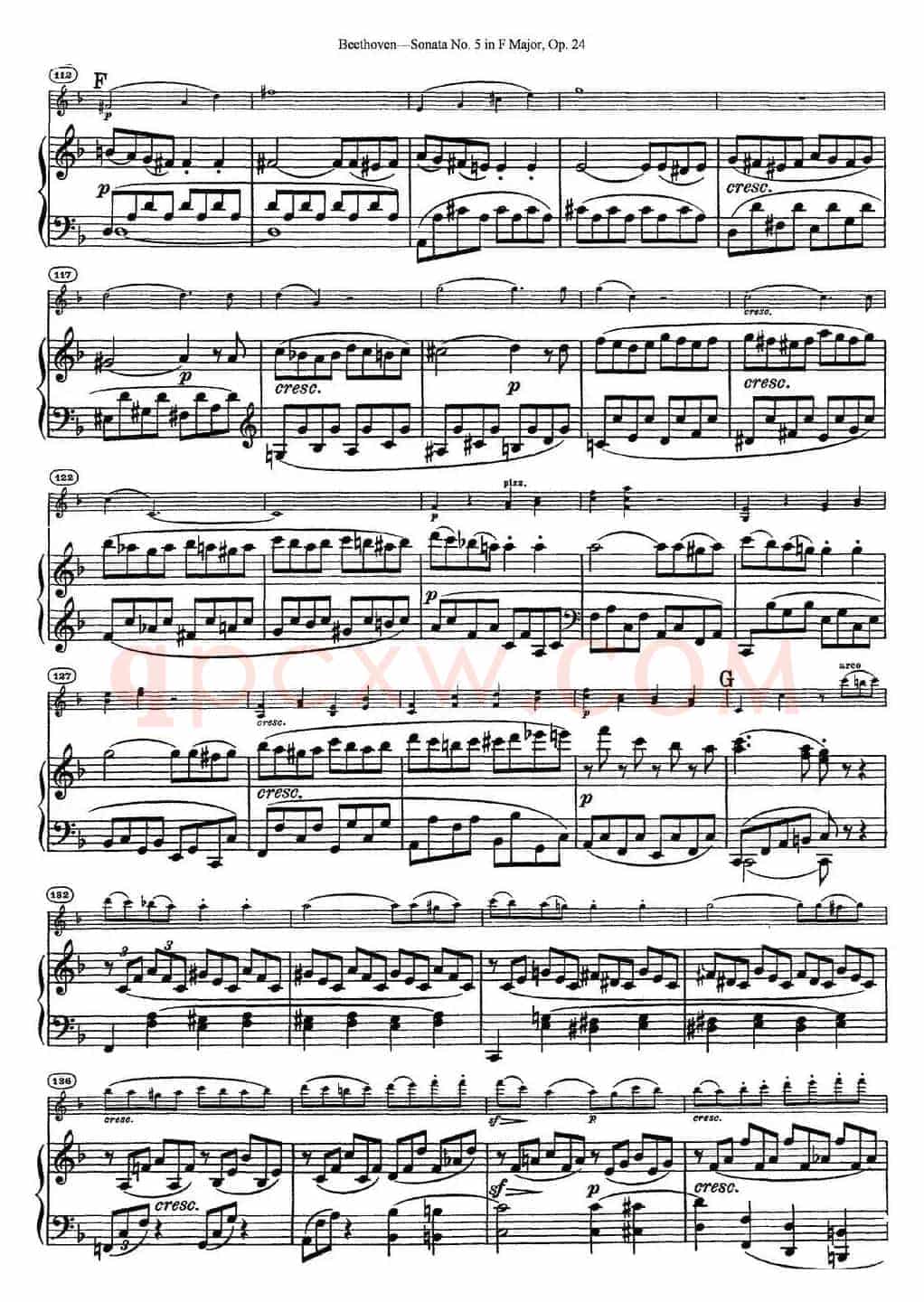 Violin Sonata No.5 in F Major Op.24（小提琴+钢琴伴奏）