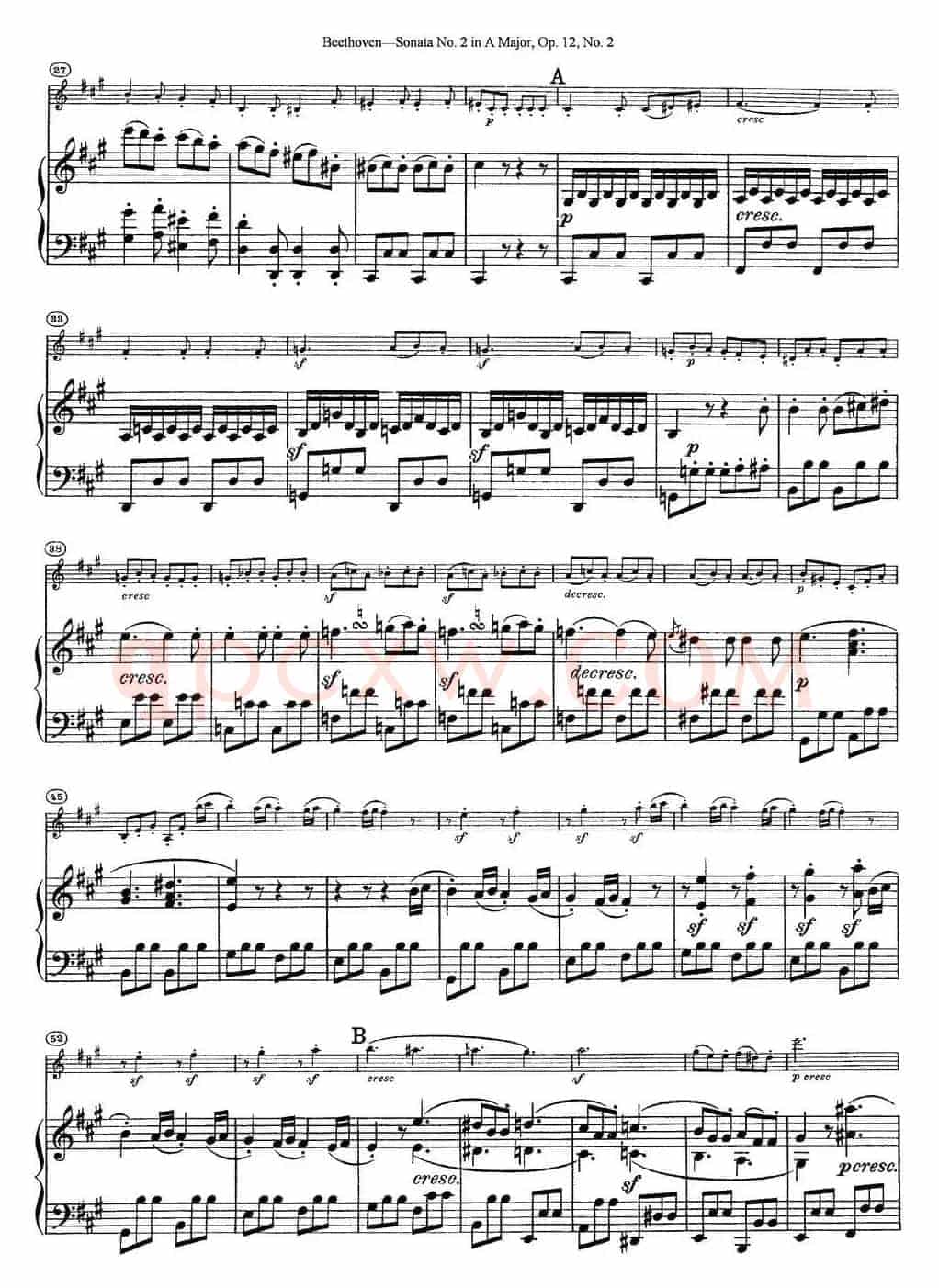 Violin Sonata No.2 in A Major Op.12 No.2（小提琴+钢琴伴奏）