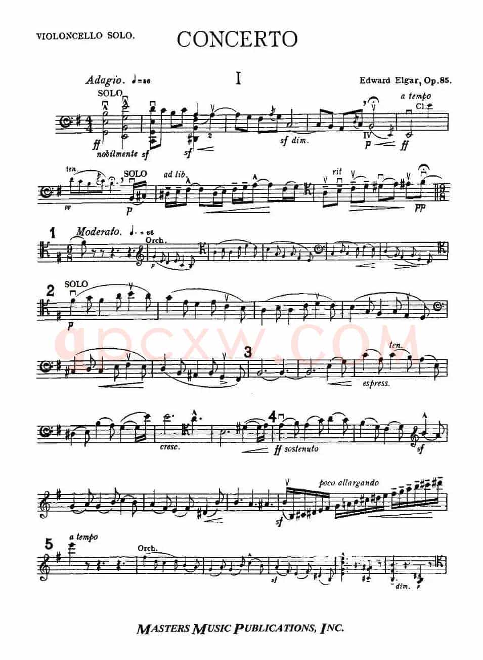 Edward Elgar Concerto e Minor Op85 For Cello（Cel）