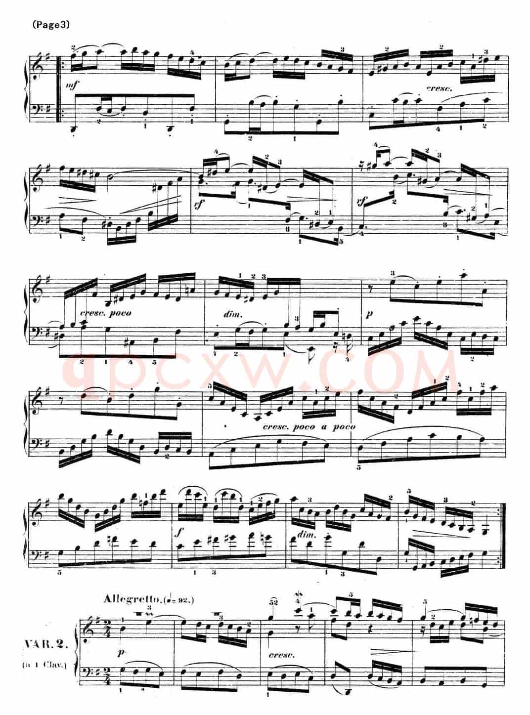 哥德堡变奏曲 巴赫 Goldberg Variationen BWV988