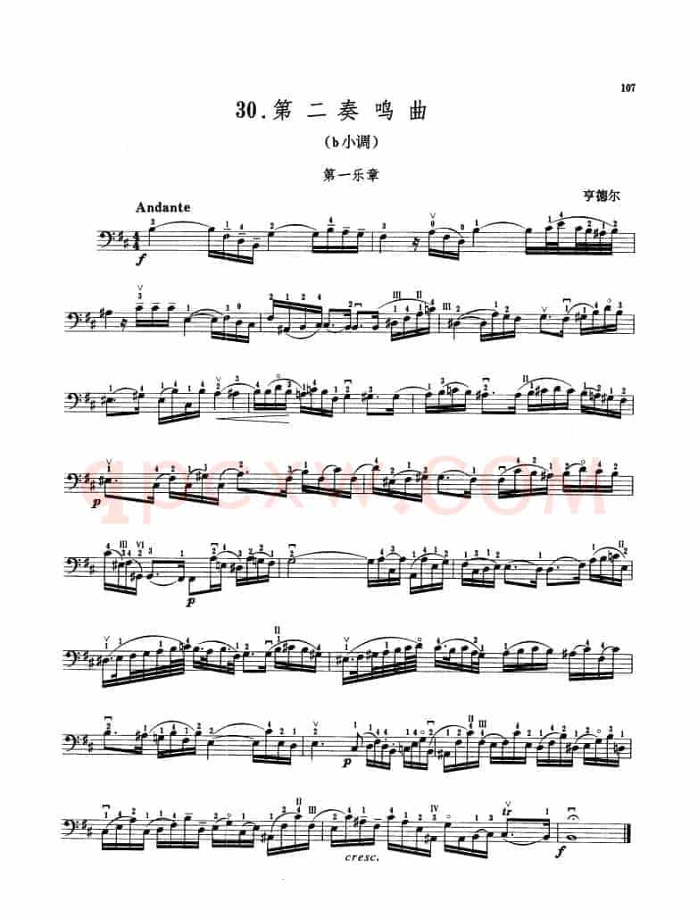 第二奏鸣曲（b小调）（大提琴）